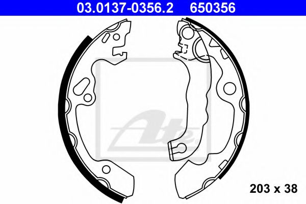 03.0137-0356.2 ATE Brake System Brake Shoe Set