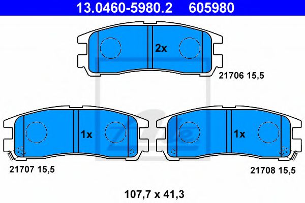 13.0460-5980.2 ATE Brake System Brake Pad Set, disc brake