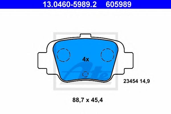 13.0460-5989.2 ATE Brake System Brake Pad Set, disc brake