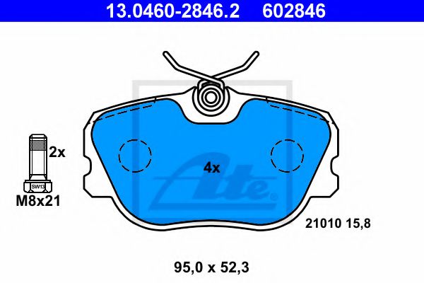 13.0460-2846.2 ATE Brake Pad Set, disc brake