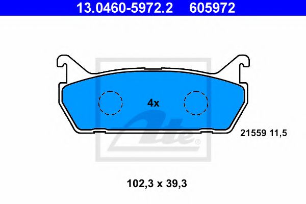 13.0460-5972.2 ATE Brake System Brake Pad Set, disc brake