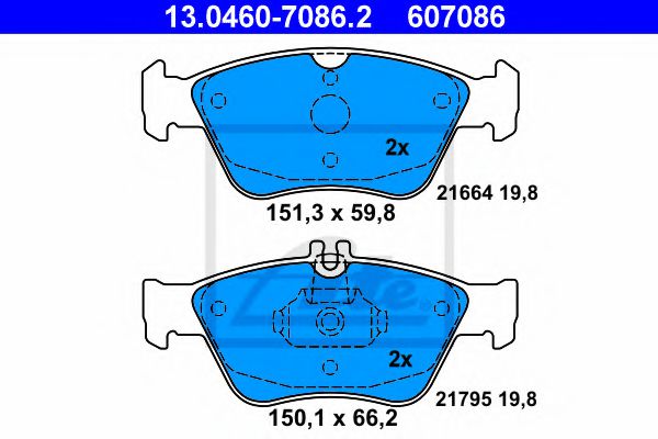 13.0460-7086.2 ATE Brake Pad Set, disc brake