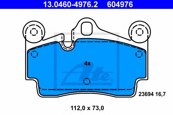 13.0460-4976.2 ATE Brake System Brake Pad Set, disc brake