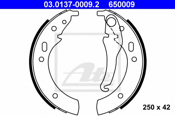 03.0137-0009.2 ATE Brake System Brake Shoe Set