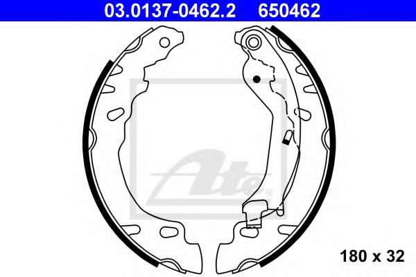 03.0137-0462.2 ATE Brake System Brake Shoe Set