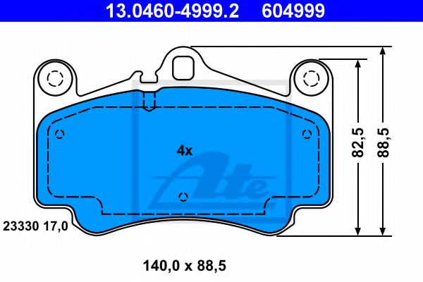 13.0460-4999.2 ATE Brake System Brake Pad Set, disc brake