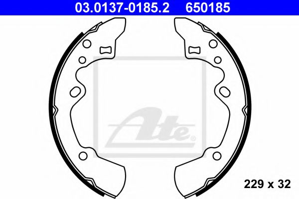 03.0137-0185.2 ATE Brake System Brake Shoe Set