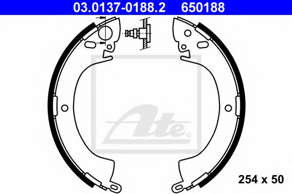03.0137-0188.2 ATE Brake System Brake Shoe Set