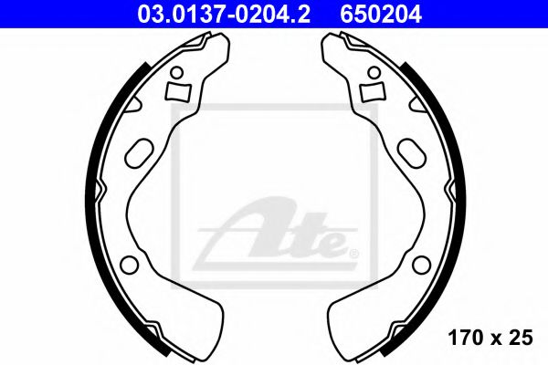 03.0137-0204.2 ATE Brake System Brake Shoe Set