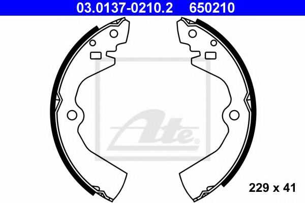 03.0137-0210.2 ATE Brake System Brake Shoe Set