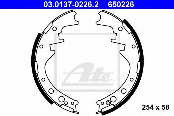 03.0137-0226.2 ATE Brake System Brake Shoe Set