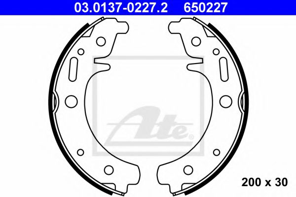 03.0137-0227.2 ATE Brake System Brake Shoe Set