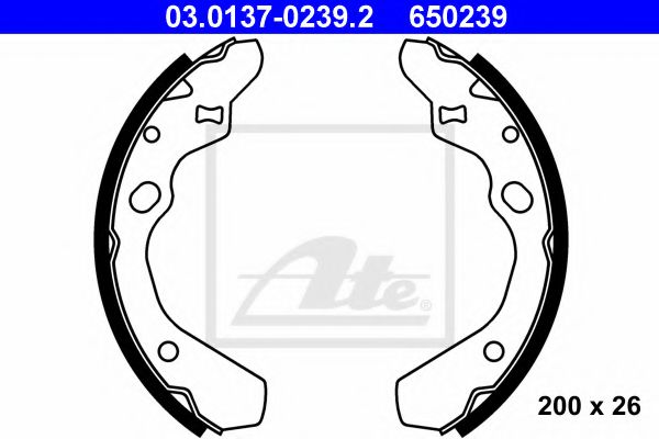 03.0137-0239.2 ATE Brake System Brake Shoe Set