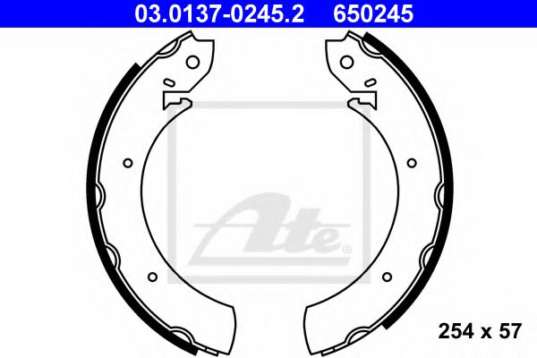03.0137-0245.2 ATE Brake System Brake Shoe Set