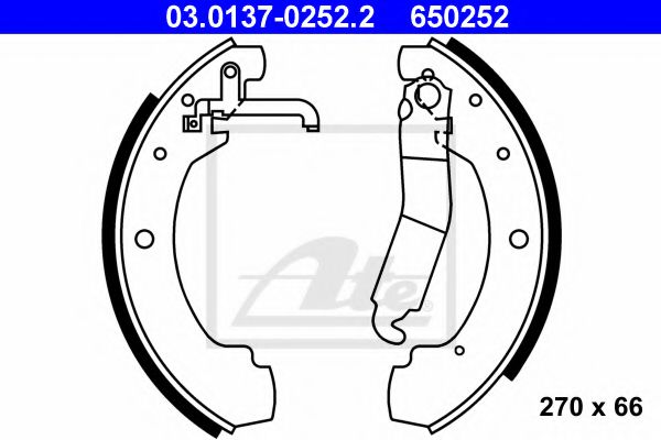 03.0137-0252.2 ATE Brake System Brake Shoe Set