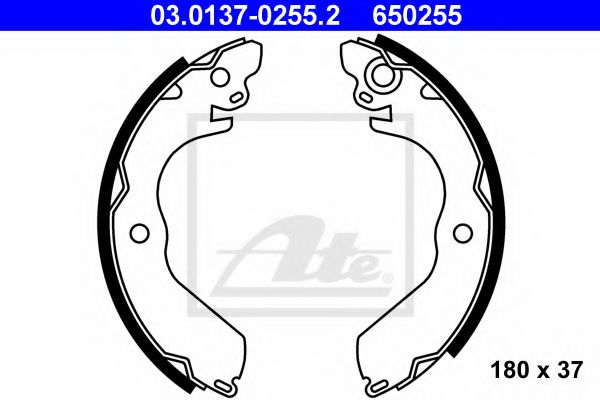 03.0137-0255.2 ATE Brake System Brake Shoe Set