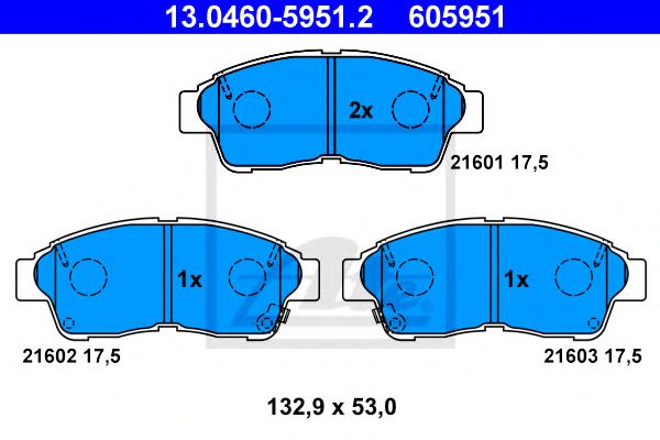 13.0460-5951.2 ATE Brake Pad Set, disc brake