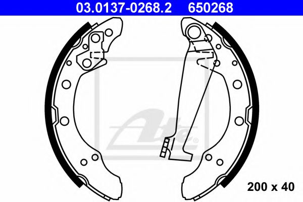 03.0137-0268.2 ATE Brake System Brake Shoe Set