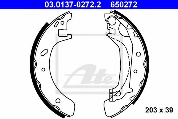 03.0137-0272.2 ATE Brake System Brake Shoe Set