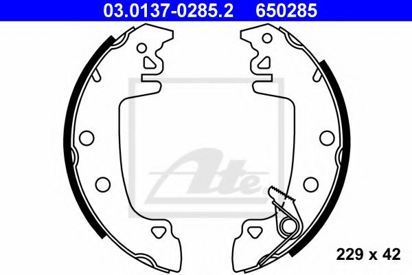 03.0137-0285.2 ATE Brake System Brake Shoe Set
