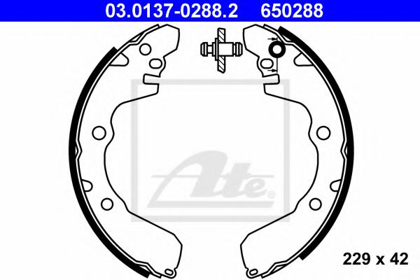 03.0137-0288.2 ATE Brake System Brake Shoe Set