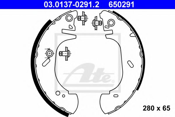 03.0137-0291.2 ATE Brake System Brake Shoe Set
