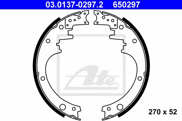 03.0137-0297.2 ATE Brake System Brake Shoe Set