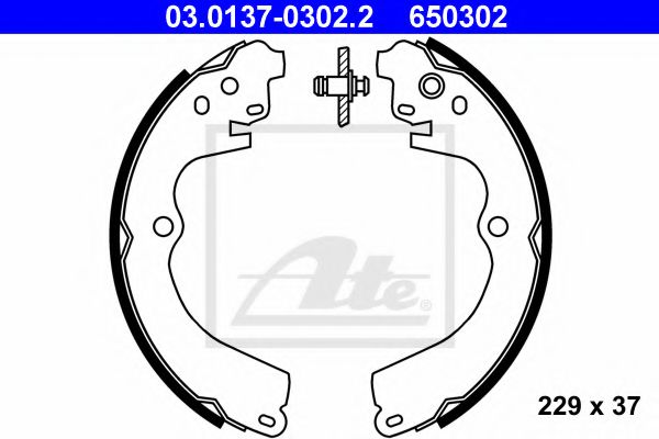 03.0137-0302.2 ATE Brake System Brake Shoe Set