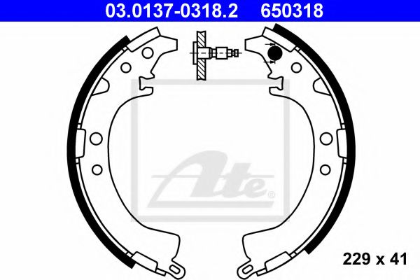 03.0137-0318.2 ATE Brake System Brake Shoe Set
