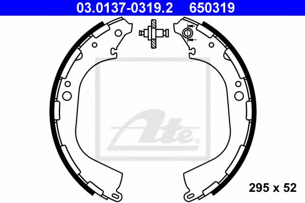 03.0137-0319.2 ATE Brake System Brake Shoe Set