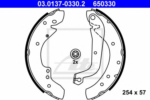 03.0137-0330.2 ATE Brake System Brake Shoe Set