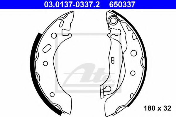 03.0137-0337.2 ATE Brake System Brake Shoe Set