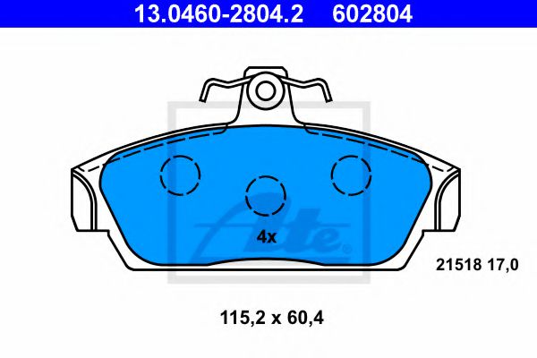 13.0460-2804.2 ATE Brake Pad Set, disc brake