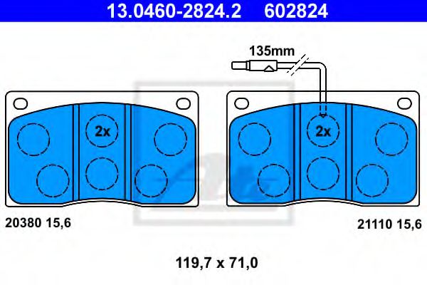 13.0460-2824.2 ATE Brake System Brake Pad Set, disc brake