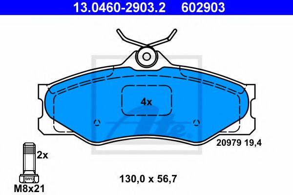 13.0460-2903.2 ATE Brake Pad Set, disc brake