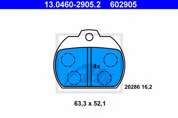 13.0460-2905.2 ATE Brake Pad Set, disc brake