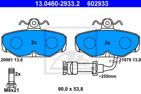 13.0460-2933.2 ATE Brake System Brake Pad Set, disc brake