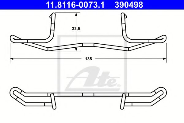 11.8116-0073.1 ATE Brake System Accessory Kit, brake caliper