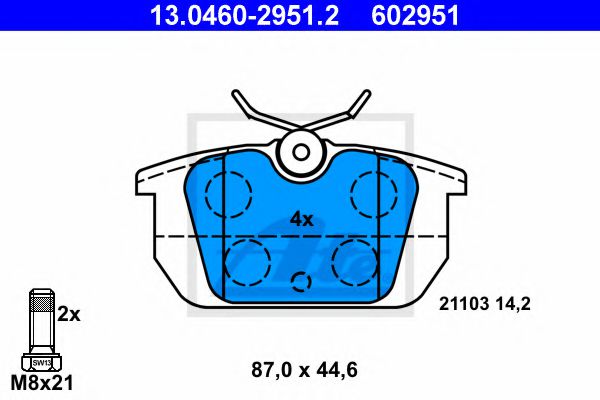 13.0460-2951.2 ATE Brake Pad Set, disc brake