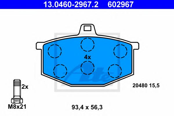 13.0460-2967.2 ATE Brake System Brake Pad Set, disc brake