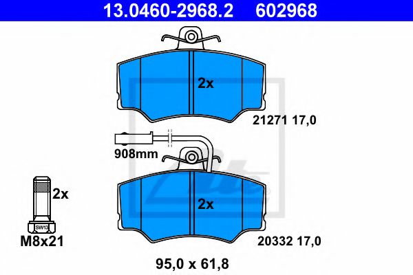 13.0460-2968.2 ATE Brake System Brake Pad Set, disc brake