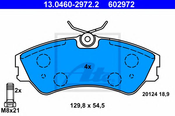 13.0460-2972.2 ATE Тормозная система Комплект тормозных колодок, дисковый тормоз