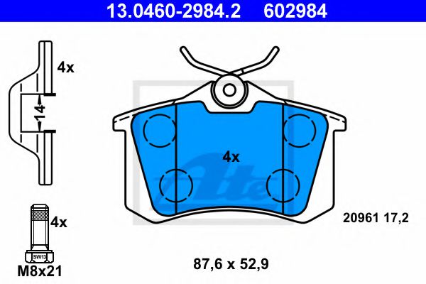 13.0460-2984.2 ATE Brake System Brake Pad Set, disc brake