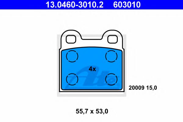 13.0460-3010.2 ATE Brake Pad Set, disc brake