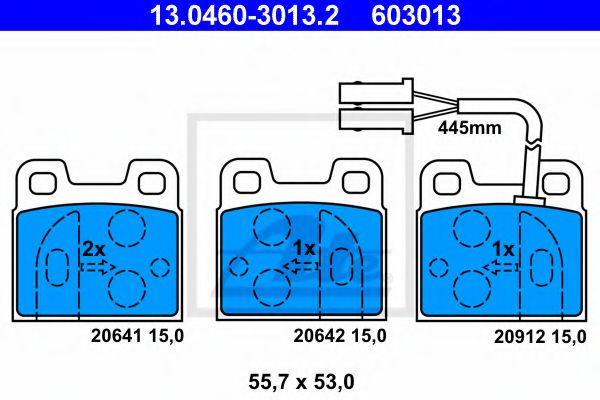 13.0460-3013.2 ATE Тормозная система Комплект тормозных колодок, дисковый тормоз