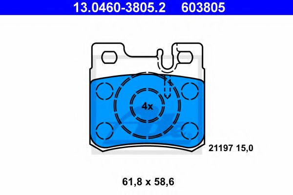 13.0460-3805.2 ATE Brake Pad Set, disc brake