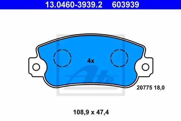 13.0460-3939.2 ATE Brake System Brake Pad Set, disc brake