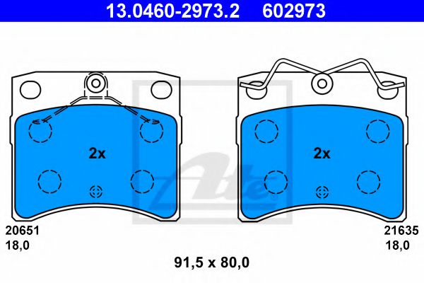 13.0460-2973.2 ATE Brake Pad Set, disc brake