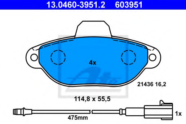 13.0460-3951.2 ATE Brake System Brake Pad Set, disc brake