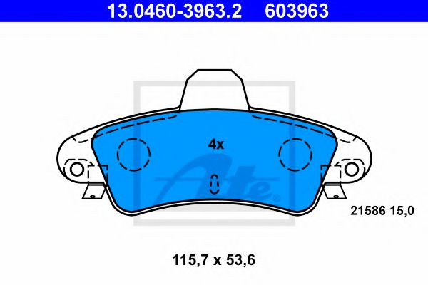 13.0460-3963.2 ATE Brake Pad Set, disc brake